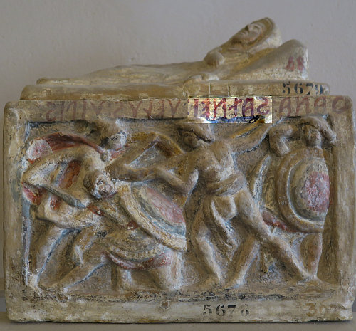 Funerary monument with inscription.